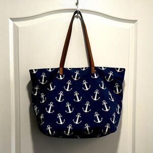 Women’s Nautical Anchor Navy Tote Bag